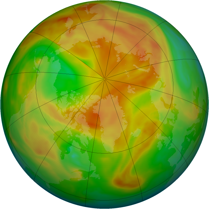 Arctic ozone map for 29 April 2005